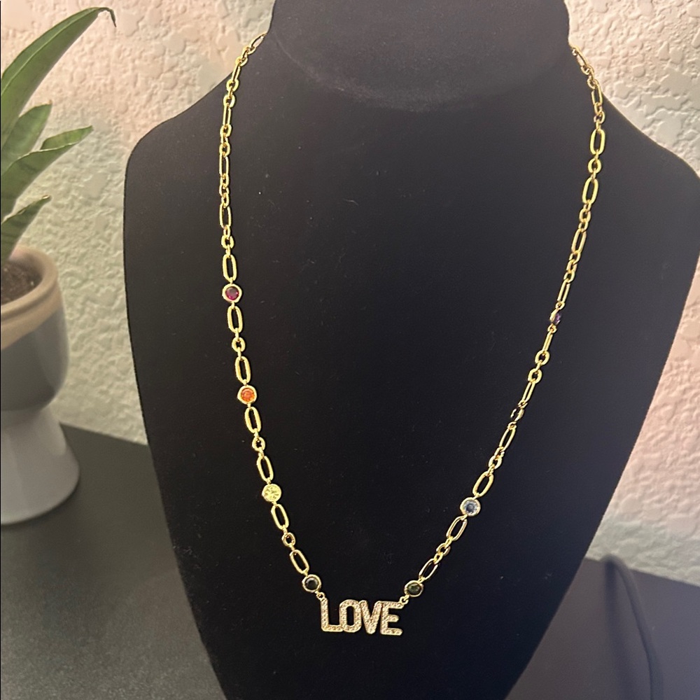 Kate Spade LOVE Necklace with Multicolor Accents